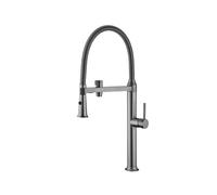 Rubinetto da cucina a 3 vie con spruzzatore estraibile grigio maniglia singola rubinetto per lavello beccuccio rotante Pull Pausa Funzione design moderno per una facile pulizia e comodità