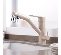 Rubinetto da cucina a 3 vie con uscita filtro dell'acqua potabile, beccuccio girevole a 360°, finitura cromata, rubinetto 3 in 1 per un facile accesso all'acqua filtrata, controllo a maniglia singola