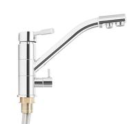 Rubinetto da cucina a 3 vie, girevole a 360°, in acciaio inox, 3 in 1, con sistema di osmosi e filtro, rubinetto per lavello da cucina con tripla funzione