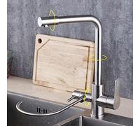 Rubinetto da cucina a 3 vie, in acciaio inox, per acqua calda e fredda, girevole a 360°, finitura spazzolata, rubinetto moderno per lavello per acqua pura, facile installazione, colore B