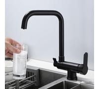 Rubinetto da Cucina A 3 Vie Miscelatore da Cucina A Scomparsa sotto La Finestra Rubinetto Rotante Rubinetto da Cucina con Acqua Potabile Filtrata Miscelatore da Cucina A 3 Vie per Lavel, Noir