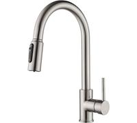 Rubinetto da cucina a 3 vie per filtro dell'acqua spazzolato nero miscelatore monocomando design girevole allungabile 2 modalità 3 in 1 rubinetto per lavello da cucina perfetto per uso domestico