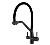 Rubinetto da cucina a 3 vie per osmosi acqua flessibile 2 modalità in acciaio inox nero installazione extra facile design moderno perfetto per uso domestico