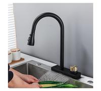 Rubinetto da cucina a cascata nera, rubinetto in ottone monoforo con acqua calda e fredda, facile installazione, design elegante per arredamento moderno