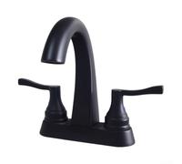 Rubinetto da cucina a doppia leva, rubinetto in acciaio inossidabile nero, maniglie indipendenti per caldo e freddo, design compatto, 25 x 18 x 16 cm, adatto per lavelli standard a due fori, moderna