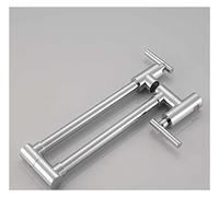 Rubinetto da cucina a doppia maniglia for montaggio a parete Beccuccio for acqua oscillante 360 Ruota pieghevole Para Lavello da cucina Miscelatore singolo a freddo(C B)