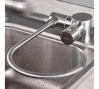 Rubinetto da cucina a doppia osmosi girevole a 360° a collo di cigno in acciaio inox spazzolato per acqua potabile, design salvaspazio per un facile utilizzo, essenziale per la casa moderna