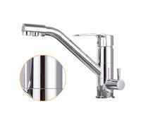 Rubinetto da cucina a doppio beccuccio con filtro dell'acqua, design girevole per bere e utilizzare facilmente il lavandino