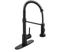 Rubinetto da cucina a LED con spruzzatore estraibile monocomando nero opaco rubinetto estraibile design moderno rubinetto per lavello da cucina con beccuccio flessibile a molla