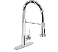 Rubinetto da cucina a LED con spruzzatore estraibile monocomando rubinetto per lavello finitura zincata design moderno perfetto per uso domestico e commerciale