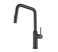 Rubinetto da Cucina a Manico a Manico da Cucina Tappo da Cucina Nero Matto Rubinetto per lavello Girevole a 360 Gradi con Rubinetto spruzzatore di spruzzatore per Il lavandino della Cucina con Cucina