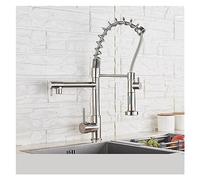 Rubinetto da Cucina a Molla di blackend Tira spruzzatore Laterale a Doppio beccuccio a Manico Singolo Mixer Rubinetto Rubinetto 360 rubinetti da Cucina Rotazione (Pennello xinpenentou)