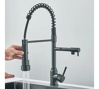 Rubinetto da cucina a molla estraibile Miscelatore acqua calda fredda monocomando per lavello da cucina Rubinetti con ugello a doppio beccuccio Gru