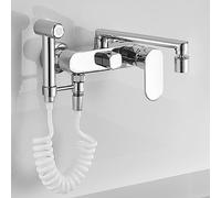 Rubinetto da cucina a parete con spruzzo, miscelatore monocomando, rubinetti cromati a doppia modalità, 25 cm, elegante e durevole, perfetto per cucine moderne, prodotto in Cina