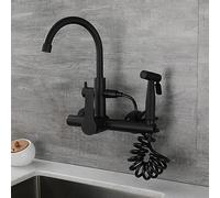 Rubinetto da cucina a parete con spruzzo, rubinetto nero monocomando, miscelatore lavello per cucine moderne, prodotto in Cina, perfetto per la ristrutturazione domestica