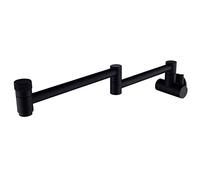 Rubinetto da cucina a parete for pentole in ottone Lavello con braccio oscillante doppio snodo pieghevole ad acqua fredda(Black)