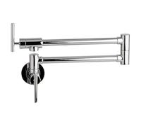 Rubinetto da cucina a parete in ottone massiccio, for acqua fredda, con foro singolo, in nichel cromato e nero Alba spazzolato per la maggior parte degli scenari(B)