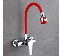 Rubinetto da cucina a parete in ottone Rubinetto dell'acqua calda e fredda Rubinetto universale girevole a molla lavello e miscelatore per bacino da piscina Corpo valvola durevole Design moderno per