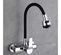 Rubinetto da cucina a parete Rubinetto per acqua calda e fredda Rubinetto in ottone universale girevole a molla miscelatore per lavello per piscina o cucina Corpo valvola durevole Design moderno
