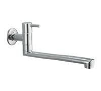Rubinetto da cucina a parete Rubinetto per lavandino dell'acqua fredda Rubinetto monocomando lungo becco miscelatore bagno finitura cromata 25 cm elegante e funzionale per uso domestico