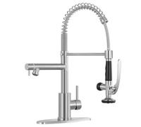 Rubinetto da cucina ad alta pressione con doccetta estraibile in acciaio inossidabile di grado commerciale Design ad arco alto per camper e pulizia