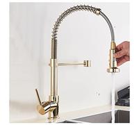 Rubinetto da cucina ad arco alto Pull Down con spruzzatore a doppia funzione Rubinetto per lavello in ottone di grado commerciale Design a maniglia singola compatibile con tutti i lavelli Elegante e