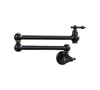 Rubinetto da cucina antico in ottone a parete, monoforo, doppio interruttore, lavello, girevole e pieghevole, singolo rubinetto freddo a parete Funzionamento flessibile(MATTE BLACK)