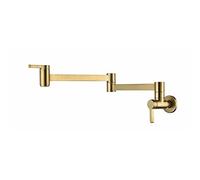 Rubinetto da Cucina, Arrival Matte Black Wall Mount Pot Filler Kitchen Faucet Single Cold Tap Spazzolato Oro/Cromo/Nichel (Oro Spazzolato)