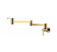 Rubinetto da Cucina, Arrival Matte Black Wall Mount Pot Filler Kitchen Faucet Single Cold Tap Spazzolato Oro/Cromo/Nichel (Oro)