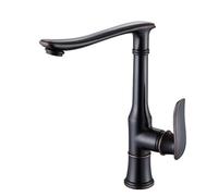 Rubinetto da Cucina Commerciale Ad Arco Alto, Miscelatore Monocomando per Lavello A 1 Foro in Ottone Anticato con Snodo Girevole. B