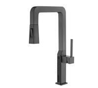 Rubinetto da cucina con display digitale della temperatura con spruzzatore estraibile, rubinetto da cucina ad arco alto, flusso regolabile, design moderno per uso domestico e commerciale