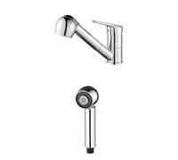 Rubinetto da Cucina con Doccetta Estraibile + Kit Ugelli di Ricambio - Acciaio Inossidabile, Risparmio Idrico, Rotazione a 360°