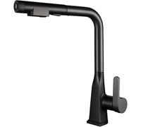Rubinetto da Cucina con Filtro A 3 Vie Nero con Spruzzatore Estraibile Miscelatore da Cucina con Doccetta Estraibile Miscelatori per Lavello da Cucina Beccuccio Girevole Leva Singola, Black