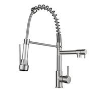 Rubinetto da cucina con spruzzatore a tiraggio tiro fuori cucina rubinetti da cucina commerciale molla lavello cucina rubinetto caldo e freddo ponte per acqua lavello in ottone montato a terra LWX