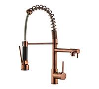 Rubinetto da cucina con spruzzatore a tiraggio tiro fuori cucina rubinetti da cucina commerciale molla lavello cucina rubinetto caldo e freddo ponte per acqua lavello in ottone montato a terra LWX