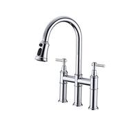 Rubinetto da Cucina con spruzzatore a tiro a Discesa rubinetti Cucina tiri Moderni Moderni Rubinetto da Cucina del lavello Cucina Calda e Fredda lavello a pentola montata, a Due Maniglie, Matto Nero