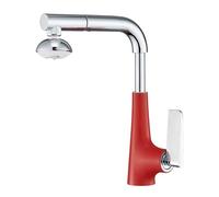 Rubinetto da Cucina con spruzzatore Estraibile Girevole a 360° 2 modalità Miscelatore monocomando in Ottone Finitura Grigia Foro Singolo per Una Facile Installazione