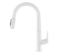 Rubinetto da cucina cromata a 3 vie che tira giù il lavandino del collo cigno 3 in 1 mixer a manico singolo per cucina versatile tizio moderno design per facile utilizzo per un facile utilizzo LWX