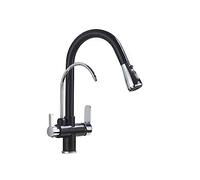 Rubinetto da Cucina cromata Nera Tira Fuori Il Filtro dell'Acqua purificata Tocca Mixer a Freddo Calda per Uso Domestico e Ufficio