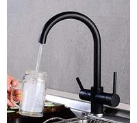 Rubinetto da cucina cromato girevole a 360°, miscelatore per il trattamento dell'acqua beige, miscelatore per lavello a doppia leva, KF-097BE/KF-097O per uso domestico moderno