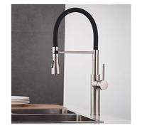 Rubinetto da cucina cromio lavello cucina monte crane mazzo di tiro verso il basso a doppia spruzzatore di spruzzatore rubinetto, rubinetto del lavello da cucina