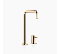 Robinet de cuisine META Square Dornbracht, mélangeur à deux trous, saillie 235mm, rosaces individuelles, 32815861-09, 32815861-09, Colorazione: ottone