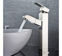 Rubinetto da cucina estensibile monoblocco monocomando rubinetto miscelatore per bagno e cucina Pull Down Spray bianco e cromato ad arco alto per un uso versatile
