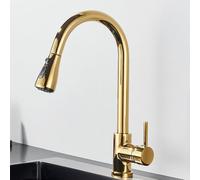 Rubinetto da cucina estraibile a 2 vie, monocomando, girevole a 360°, acqua calda e fredda, design bianco moderno, facile installazione, ideale per uso domestico e ristorante