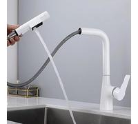 Rubinetto da Cucina Estraibile a 3 Vie Rubinetto con Filtro dell'Acqua in Ottone Estraibile Bianco