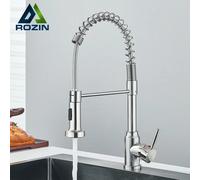 Rubinetto da cucina estraibile con maniglia per canto, miscelatore acqua calda fredda 360 ° Gru per rubinetto lavello da cucina con ugello girevole a doppia funzione