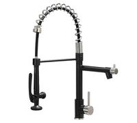 Rubinetto da cucina estraibile con spruzzatore, Fapully Commercial nero opaco e nichel spazzolato rubinetti per lavello da cucina