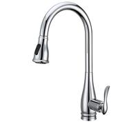Rubinetto da cucina estraibile cromato monocomando miscelatore per lavello a 2 funzioni beccuccio girevole ad arco alto rubinetto culinario design moderno per una facile pulizia e uso versatile