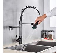 Rubinetto da cucina estraibile Dual Mode girevole a 360° caldo e freddo rubinetto elegante nero estraibile cucina rubinetto per cucine moderne