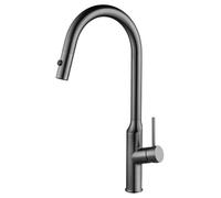 Rubinetto da cucina estraibile in acciaio inox 304 per lavello con spruzzatore a doppia modalità verso il basso, rotazione a 360°, miscelatore per acqua calda e fredda, maniglia singola montata sul pi